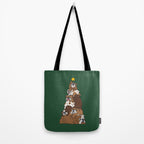 Christmas Tree English Bulldog Tote Bag Gallery Image 2