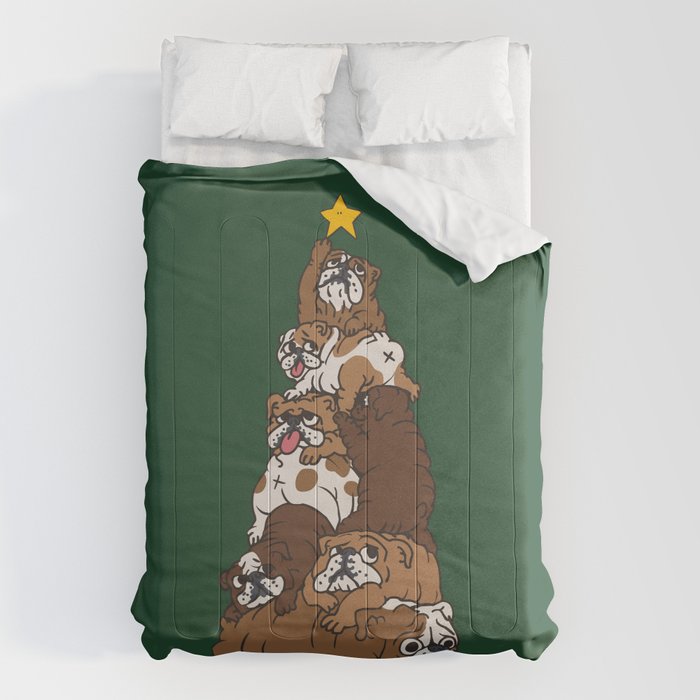 Christmas Tree English Bulldog Comforter Gallery Image 1