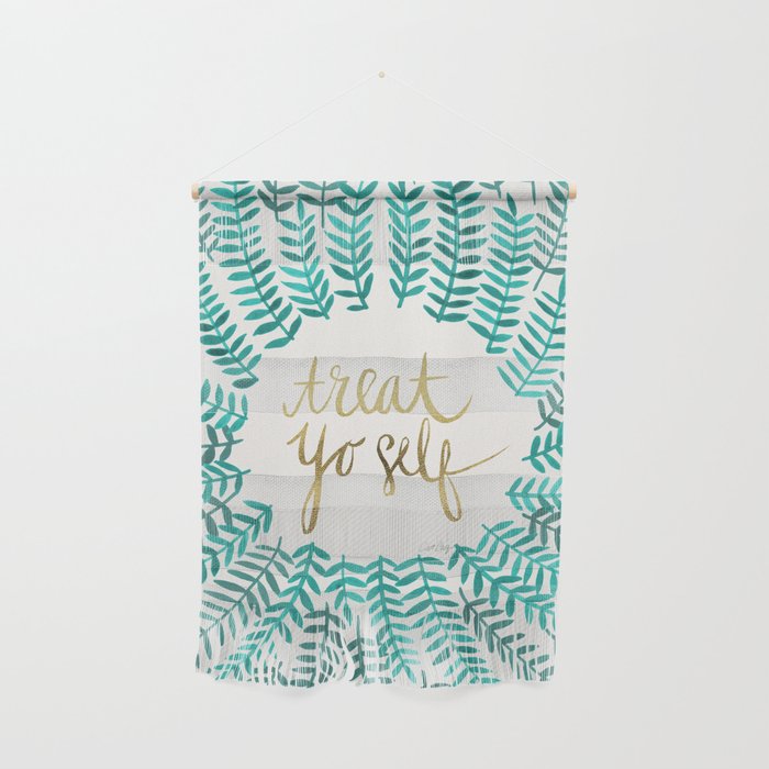 Treat Yo Self - Gold & Turquoise Wall Hanging Gallery Image 1