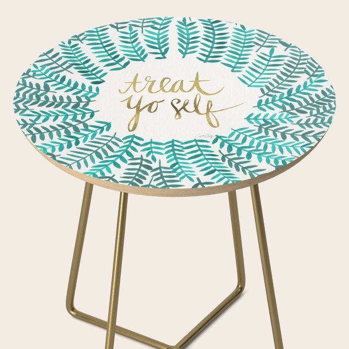 Treat Yo Self - Gold & Turquoise Side Table Gallery Image 2