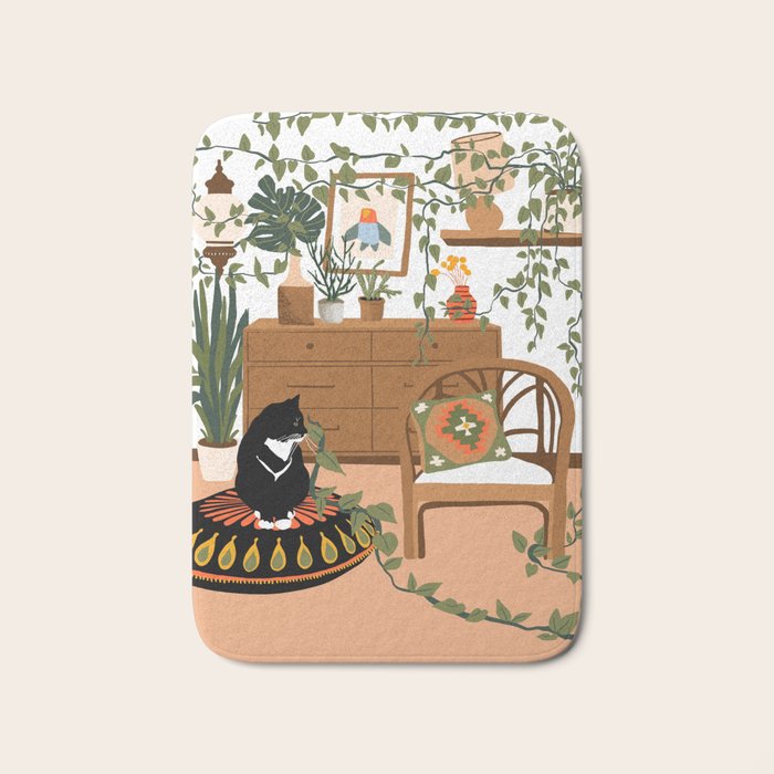 plant lady is the new cat lady Bath Mat Gallery Image 1