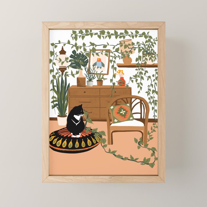 plant lady is the new cat lady Mini Art Print