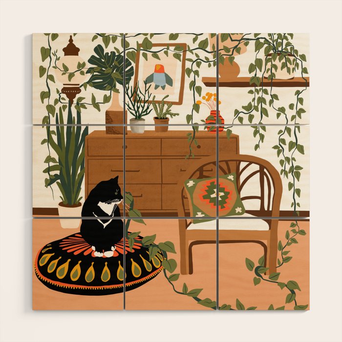 plant lady is the new cat lady Wood Wall Art Gallery Image 1