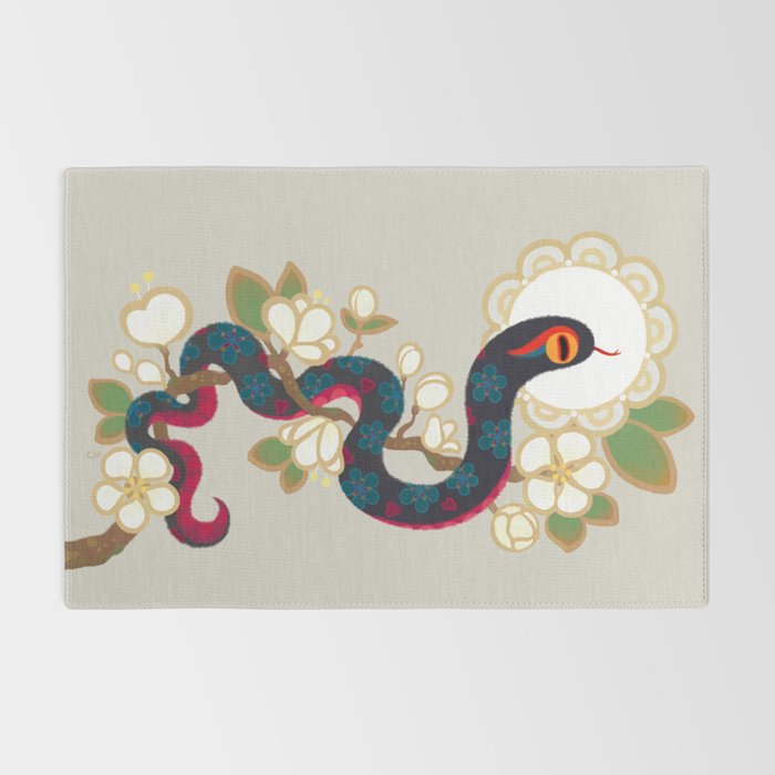 Snake and flowers 2 Rug Gallery Image 2
