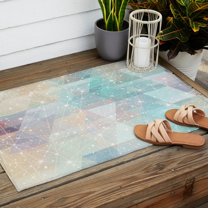 Magical Pastel Starry Constellation Sky Outdoor Rug Gallery Image 2