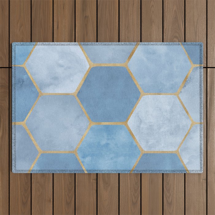 Blue Stone Coastal Design Outdoor Rug Gallery Image 1