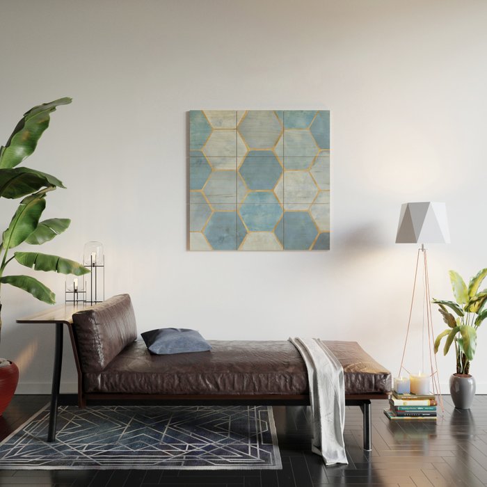 Blue Stone Coastal Design Wood Wall Art Gallery Image 2