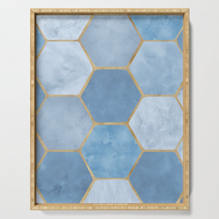 Blue Stone Coastal Design Serving Tray Gallery Image 1