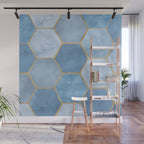 Blue Stone Coastal Design Wall Mural Gallery Image 1