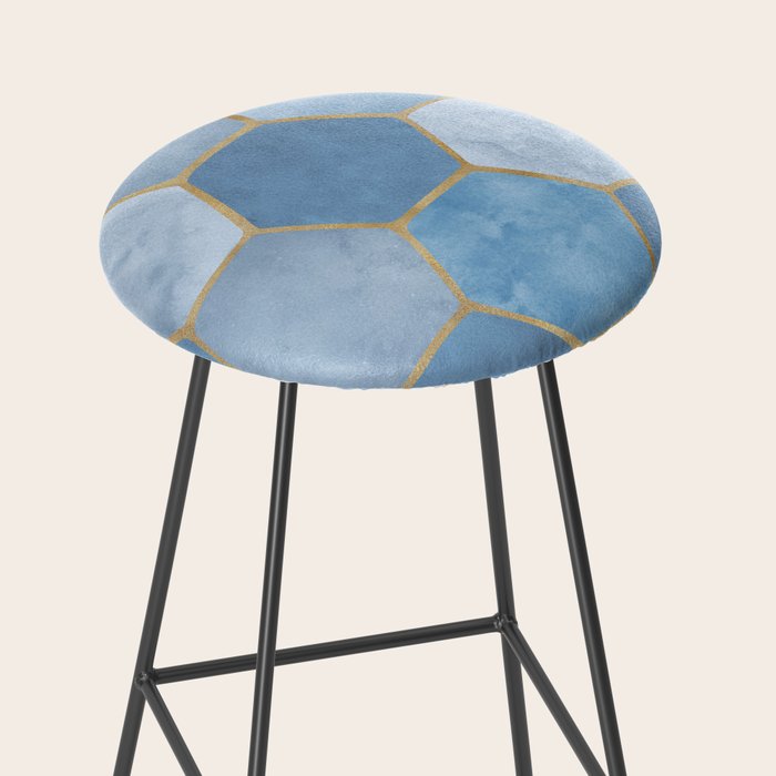 Blue Stone Coastal Design Stool Gallery Image 2