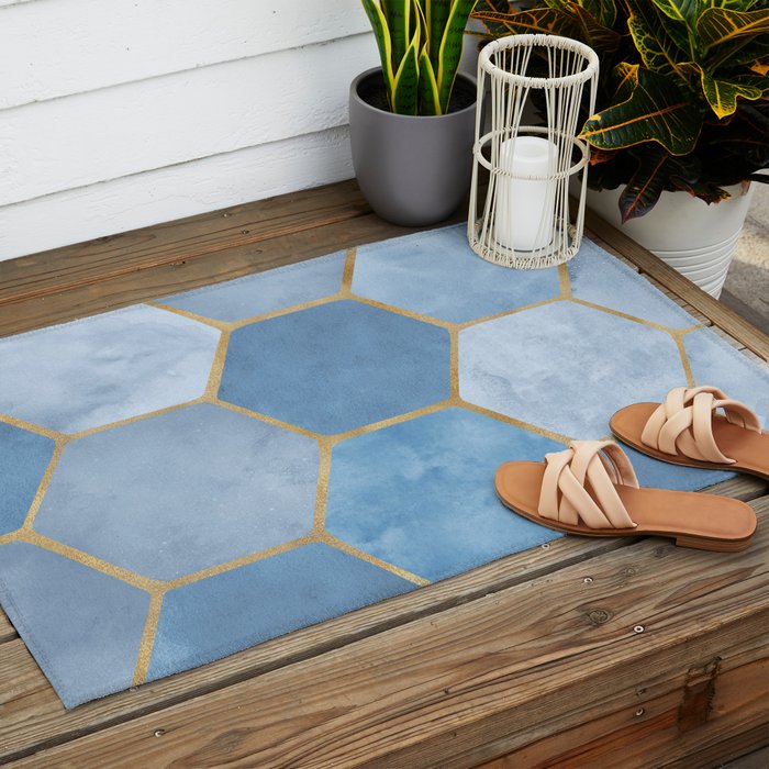 Blue Stone Coastal Design Outdoor Rug Gallery Image 2