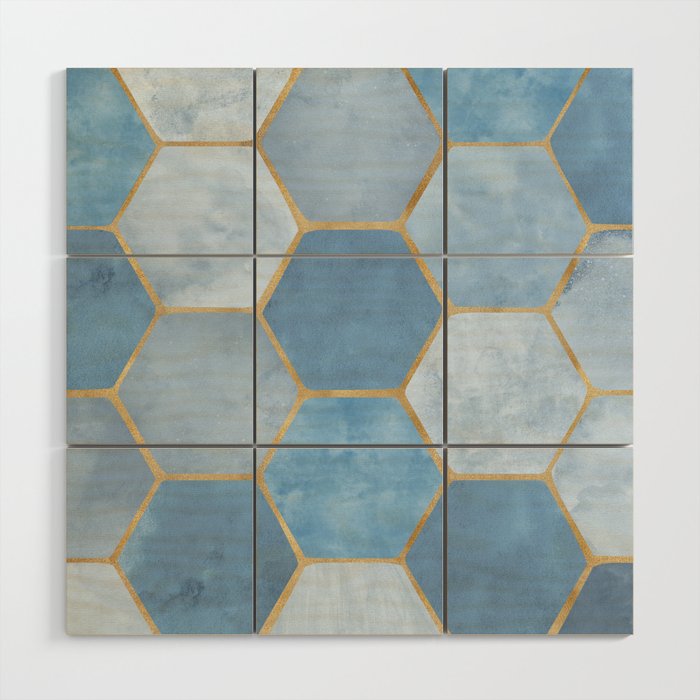 Blue Stone Coastal Design Wood Wall Art Gallery Image 1