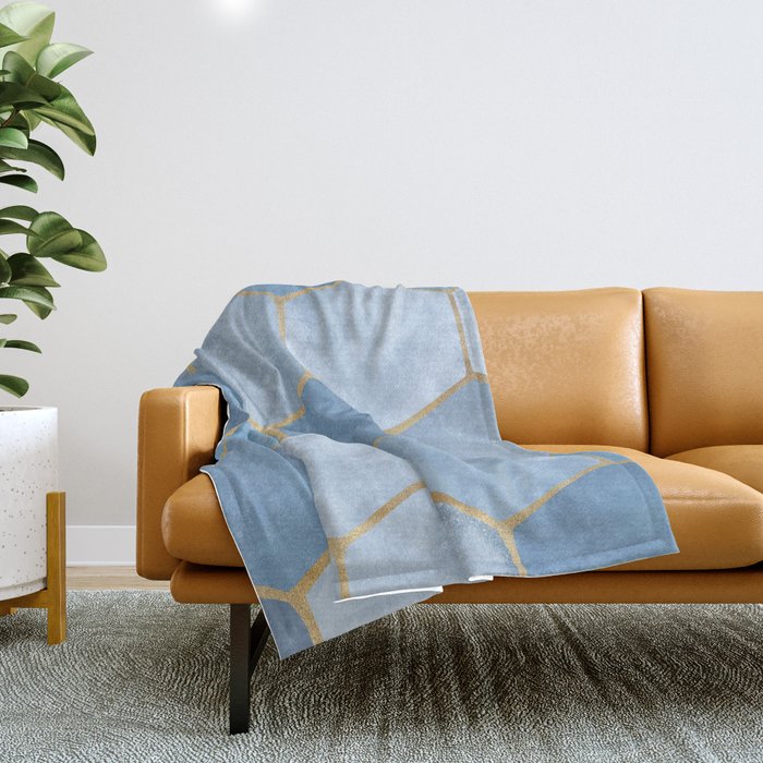 Blue Stone Coastal Design Throw Blanket Gallery Image 1