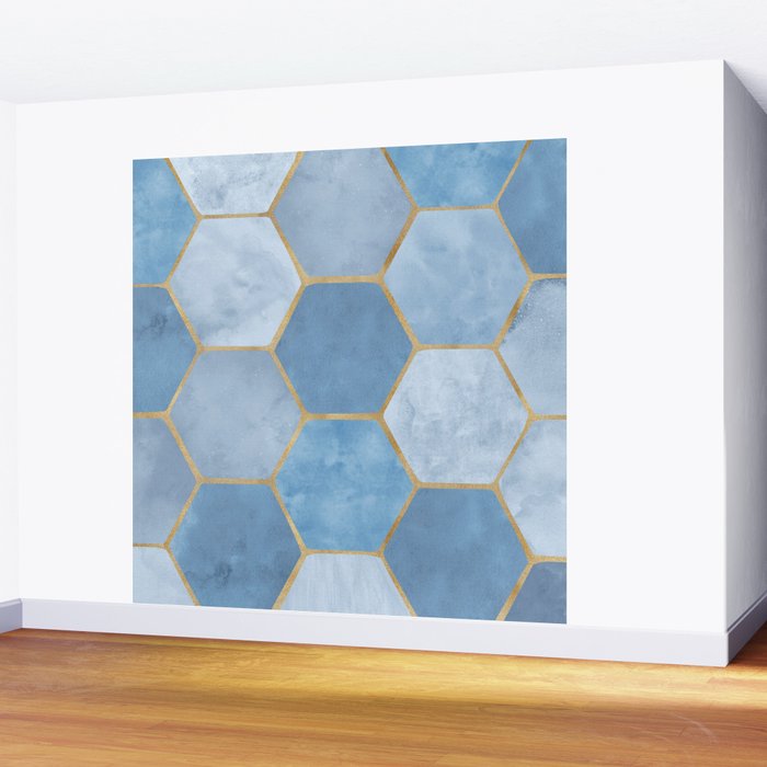 Blue Stone Coastal Design Wall Mural Gallery Image 2