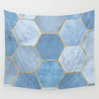 Blue Stone Coastal Design Wall Tapestry Gallery Image 4