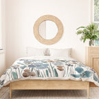 watercolor blue brown wildflower field  Duvet Cover Gallery Image 3