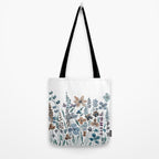 watercolor blue brown wildflower field  Tote Bag Gallery Image 2