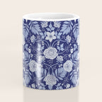 Light Blue, Cobalt Blue, & White Floral Pattern Coffee Mug Gallery Image 4
