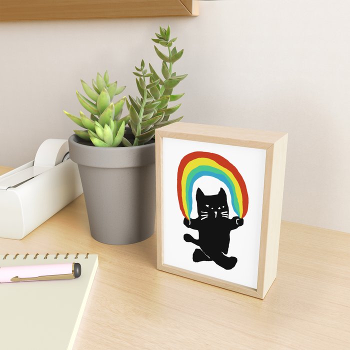 Rainbow cat Mini Art Print Gallery Image 2