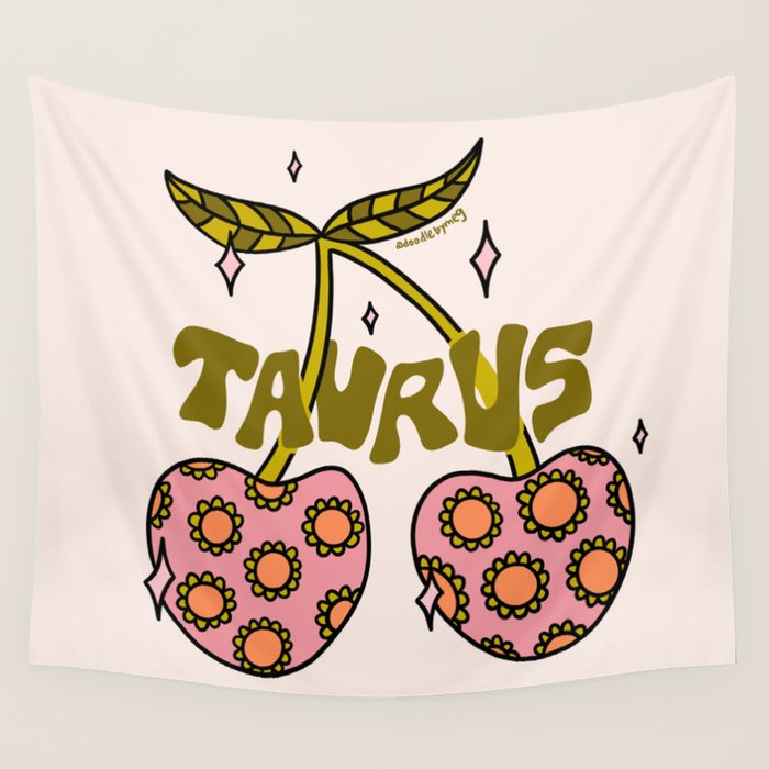 Taurus Cherries Wall Tapestry Gallery Image 4
