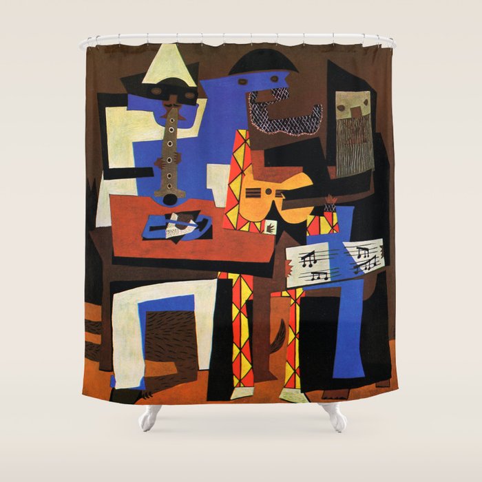 Pablo Picasso Three Musicians II Shower Curtain Gallery Image 1