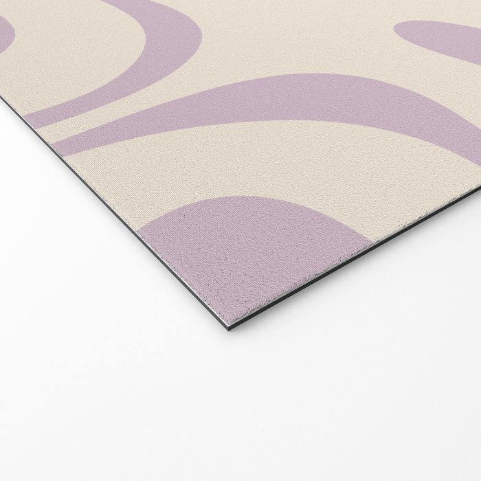 Modern Retro Liquid Swirl Abstract Pattern Square in Light Lavender Cream  Welcome Mat Gallery Image 2