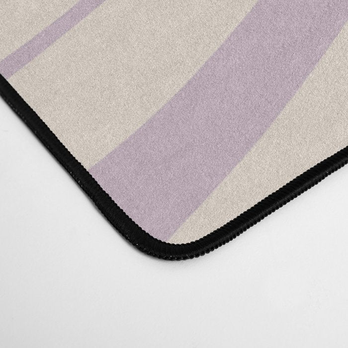 Modern Retro Liquid Swirl Abstract Pattern Square in Light Lavender Cream  Desk Mat Gallery Image 4