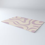 Modern Retro Liquid Swirl Abstract Pattern Square in Light Lavender Cream  Rug Gallery Image 3