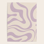 Modern Retro Liquid Swirl Abstract Pattern Square in Light Lavender Cream  Poster Gallery Image 4