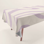 Modern Retro Liquid Swirl Abstract Pattern Square in Light Lavender Cream  Tablecloth Gallery Image 1