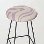 Modern Retro Liquid Swirl Abstract Pattern Square in Light Lavender Cream  Stool Gallery Image 2