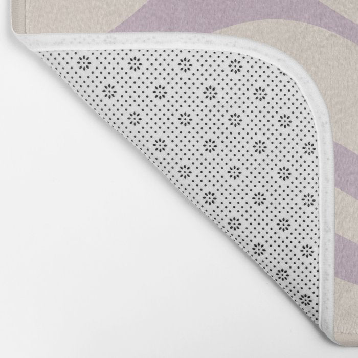 Modern Retro Liquid Swirl Abstract Pattern Square in Light Lavender Cream  Bath Mat Gallery Image 2