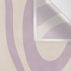 Modern Retro Liquid Swirl Abstract Pattern Square in Light Lavender Cream  Wall Tapestry Gallery Image 3
