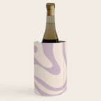 Modern Retro Liquid Swirl Abstract Pattern Square in Light Lavender Cream  Wine Chiller Gallery Image 1