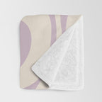 Modern Retro Liquid Swirl Abstract Pattern Square in Light Lavender Cream  Throw Blanket Gallery Image 3