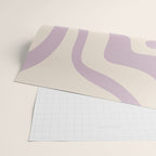 Modern Retro Liquid Swirl Abstract Pattern Square in Light Lavender Cream  Wrapping Paper Gallery Image 2