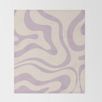 Modern Retro Liquid Swirl Abstract Pattern Square in Light Lavender Cream  Throw Blanket Gallery Image 2