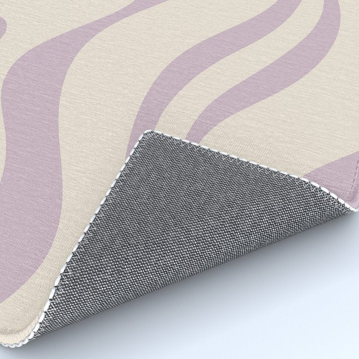 Modern Retro Liquid Swirl Abstract Pattern Square in Light Lavender Cream  Rug Gallery Image 4