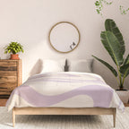Modern Retro Liquid Swirl Abstract Pattern Square in Light Lavender Cream  Comforter Gallery Image 3