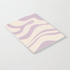 Modern Retro Liquid Swirl Abstract Pattern Square in Light Lavender Cream  Notebook Gallery Image 3