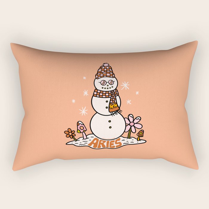 Aries Snowman Rectangular Pillow Gallery Image 2