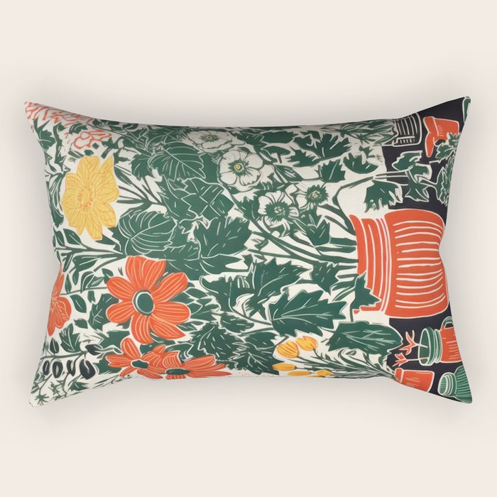The Greenhouse Potted Garden Rectangular Pillow Gallery Image 1