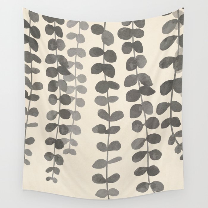Minimal Abstract Leaves 19 Wall Tapestry Gallery Image 4