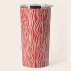 Dopamine Zebra Stripe Animal Print In Red Travel Mug Gallery Image 1
