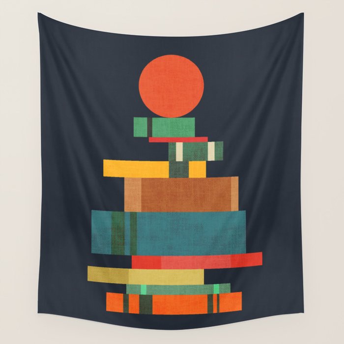 Book stack with a ball Wall Tapestry Gallery Image 1