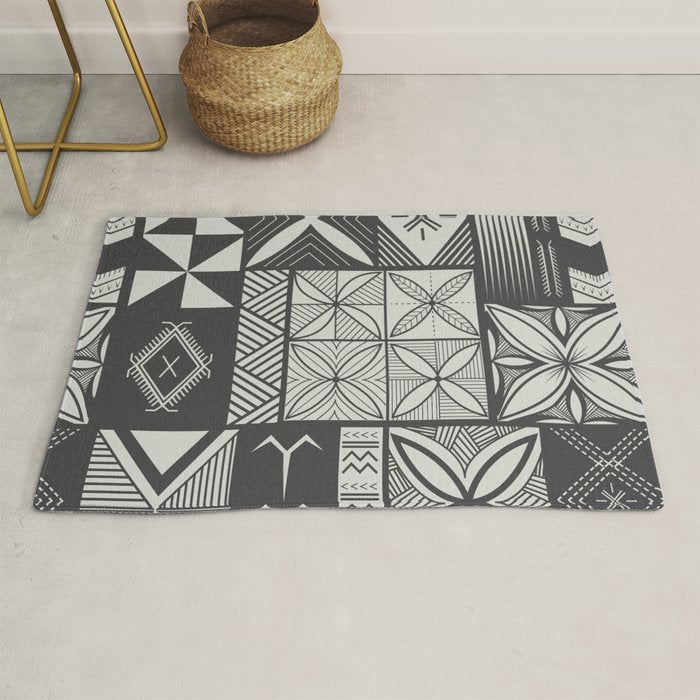 UrbanNesian Grey Maluelue Siapo and Tatau Rug Gallery Image 1