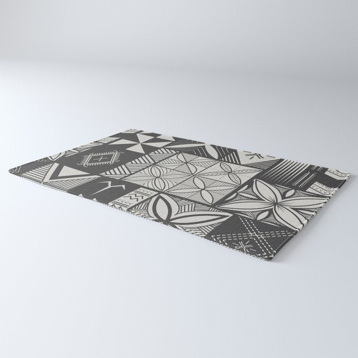 UrbanNesian Grey Maluelue Siapo and Tatau Rug Gallery Image 3