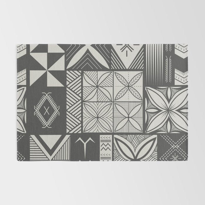 UrbanNesian Grey Maluelue Siapo and Tatau Rug Gallery Image 2