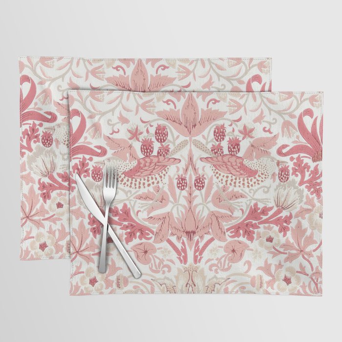 William Morris Strawberry Thief Madder Placemat Gallery Image 1