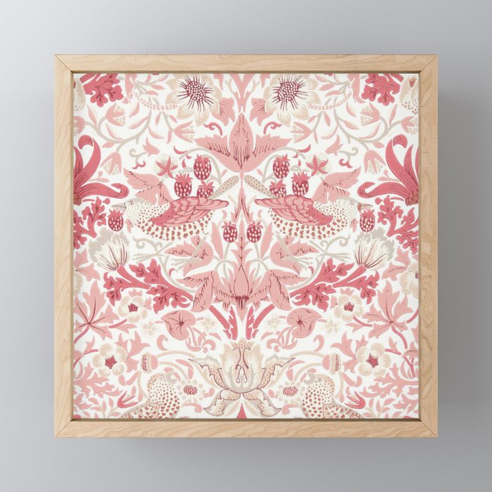 William Morris Strawberry Thief Madder Mini Art Print Gallery Image 1